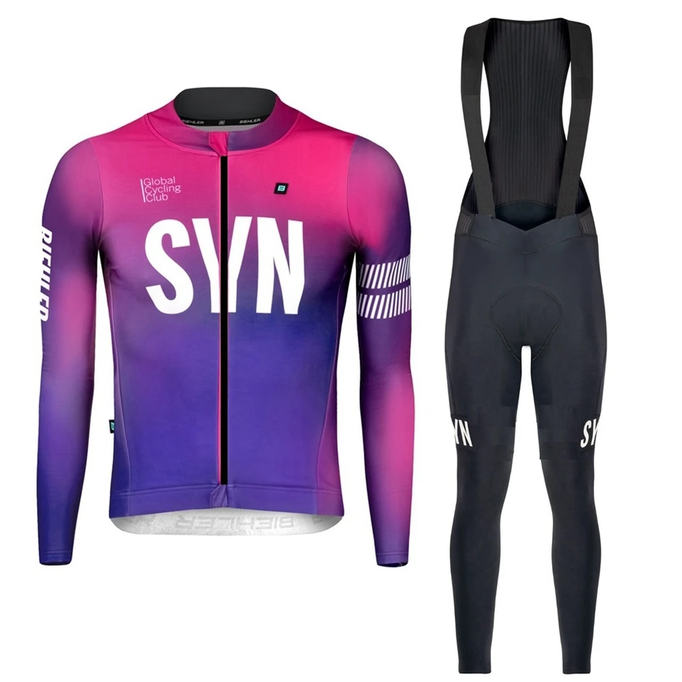 Synfarebný dres Cycling Race Cycling Race a reflexné logo Bib Shorts Gubs Sets Sets Gib Bib Set