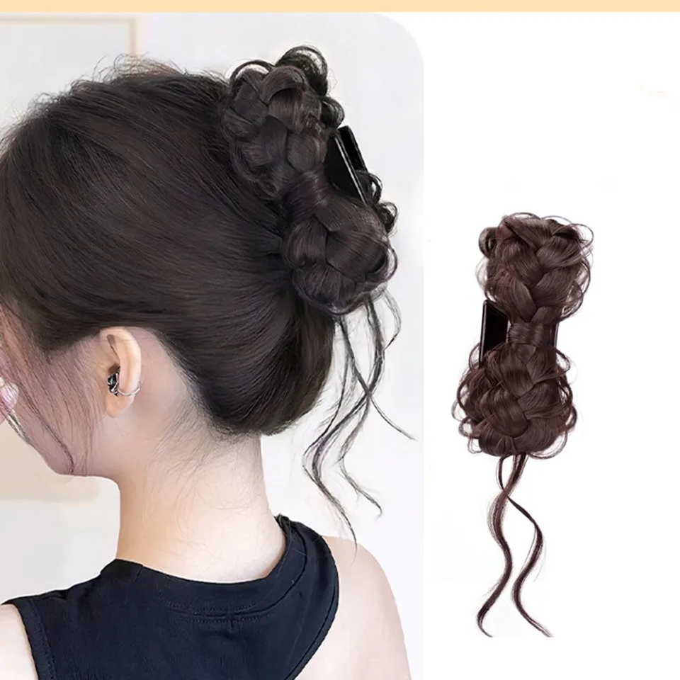 Syntetická simulácia Prírodný bowknot Dragon brada clip-in clip-in parochňa žena retro gentle jazdecká parochňa predĺženie vlasov