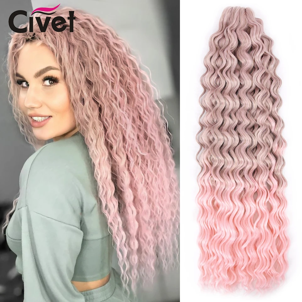 Syntetické Ariel Curl Vlasa Voda Weave Vášeň Twist háčkované vrkoče vlasy predlžovanie vlasov Ombre blondínka ružové pletenie vlasov pre ženy