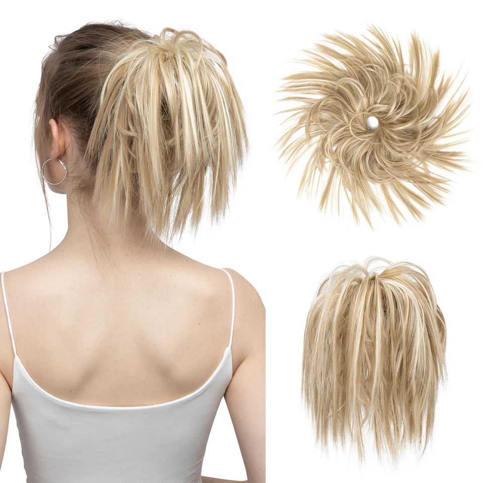 Syntetické falošné vlasy chaotické buchty chignon elastické flexibilné pásmo Scrunchy Scrunchie Curly Eachetes Sarla Syntetické rozšírenie