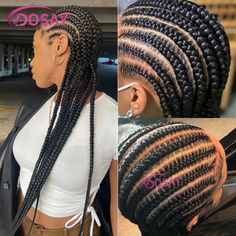 Syntetické jumbo plné čipky predné parochne v parochňach bez spletených parochní pre ženy Twist Braid Lace Parochňu s detskými vlasmi