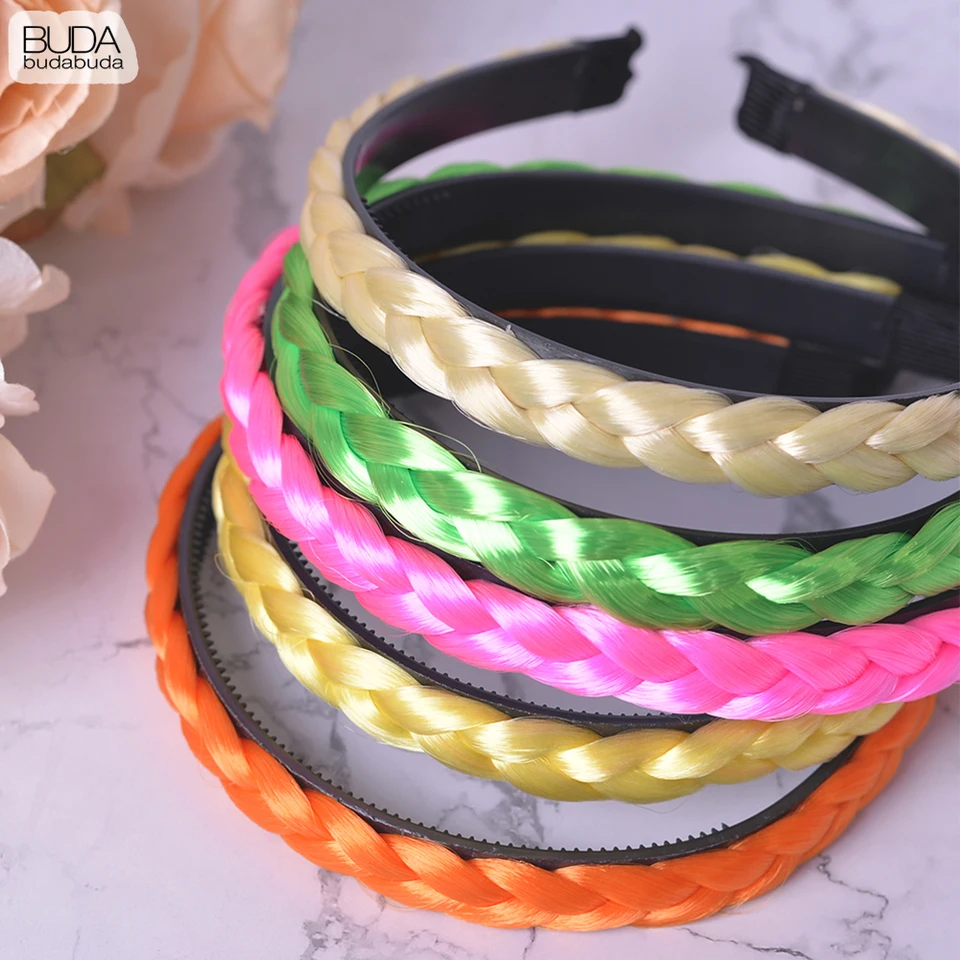 Syntetické čelenky vrkočky Hairband Elastic Band Twist Elastic Plaited Hairband Český štýl Ženy Dievča