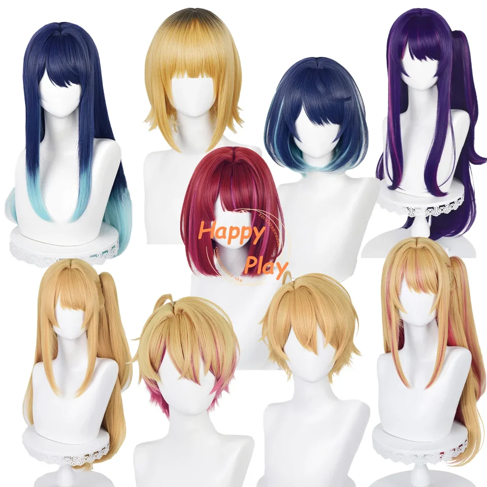 Syntetický Hoshino ai Arima kana Hoshino Ruby Rubii Aquamarine Hoshino Akuamarin Aqua Kurokawa Akane MEMU CHO MEM COSPLAY WIG