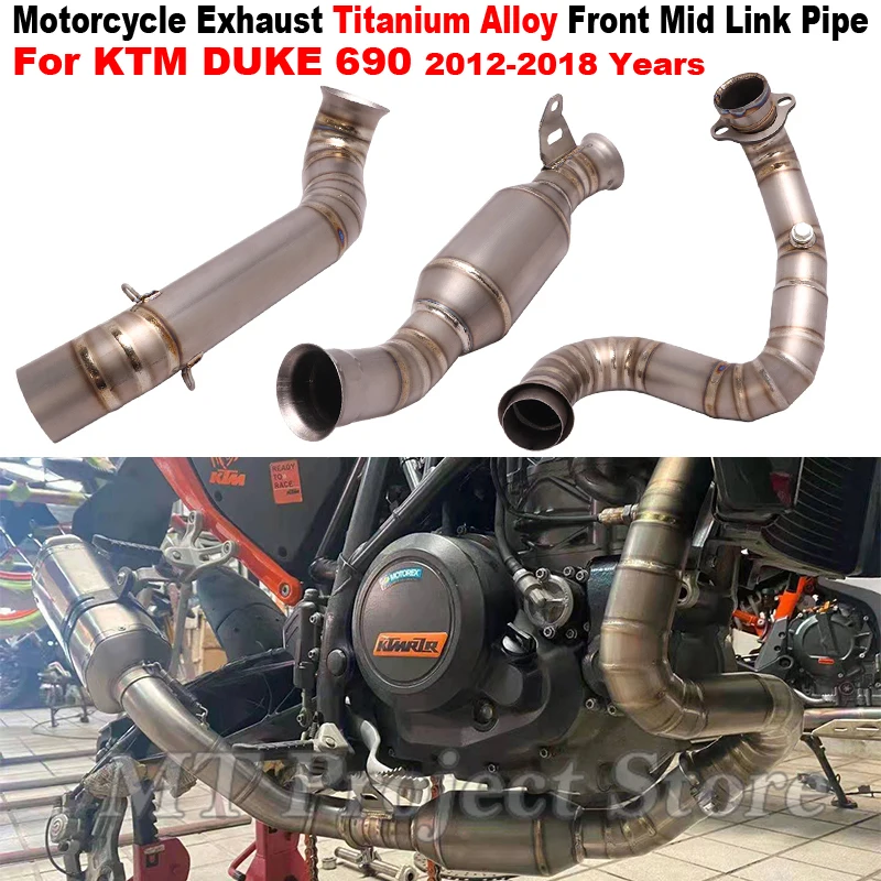 Systém únikového úniku pre motocykel Titán zliatiny predného stredného stredného link rúrky pre KTM Duke 690 KTM690 Duke690 2012 - 2018