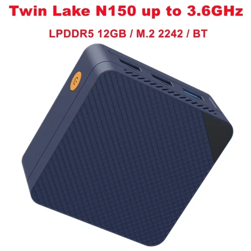 Szbox Mini PC Twin Lake N150 Windows 11 PRO LPDDR5 12 GB M.2 2242 SSD WIFI BT5.2 RJ45 4K@60Hz Desktop Office Mini PC Computer