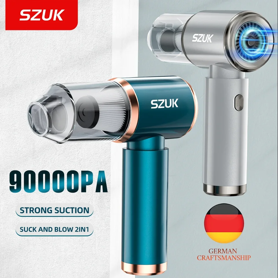 SZUK 90000PA Mini Car Vysávač Wireless Výkonný prenosný čistiaci stroj vrecká na domáce zariadenie Blow Keyboard