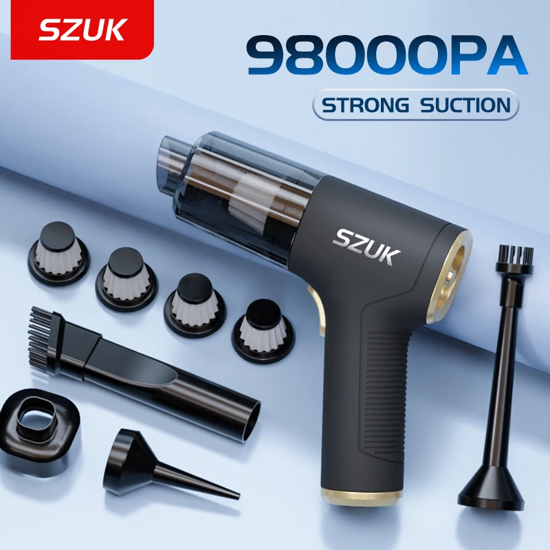 Szuk Car vysávač Mini Výkonný čistiaci stroj Silný sací vreckový počítač pre prenosné bezdrôtové zariadenie 98000 Pahome