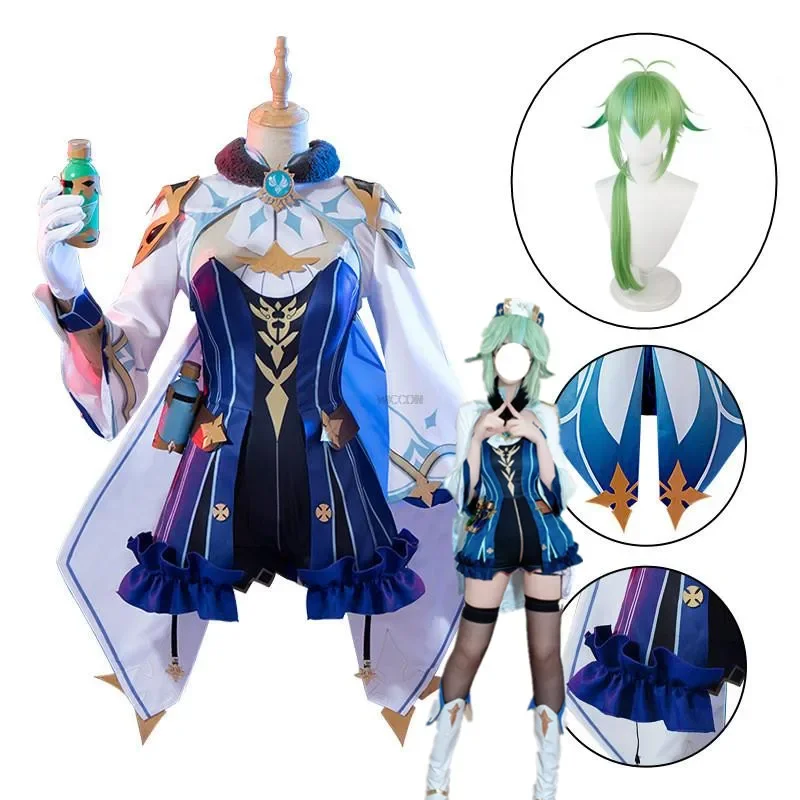 Sázový cosplay kostým genshin dopad pre dospelých karnevalové uniforma parochňa anime halloween Party outfit pre ženy plne set žien hra ns2