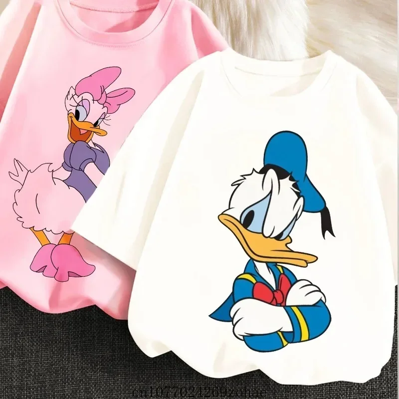 Séria Disney Donald Duck Summer Nové detské oblečenie Karikatúra tričko Tričt