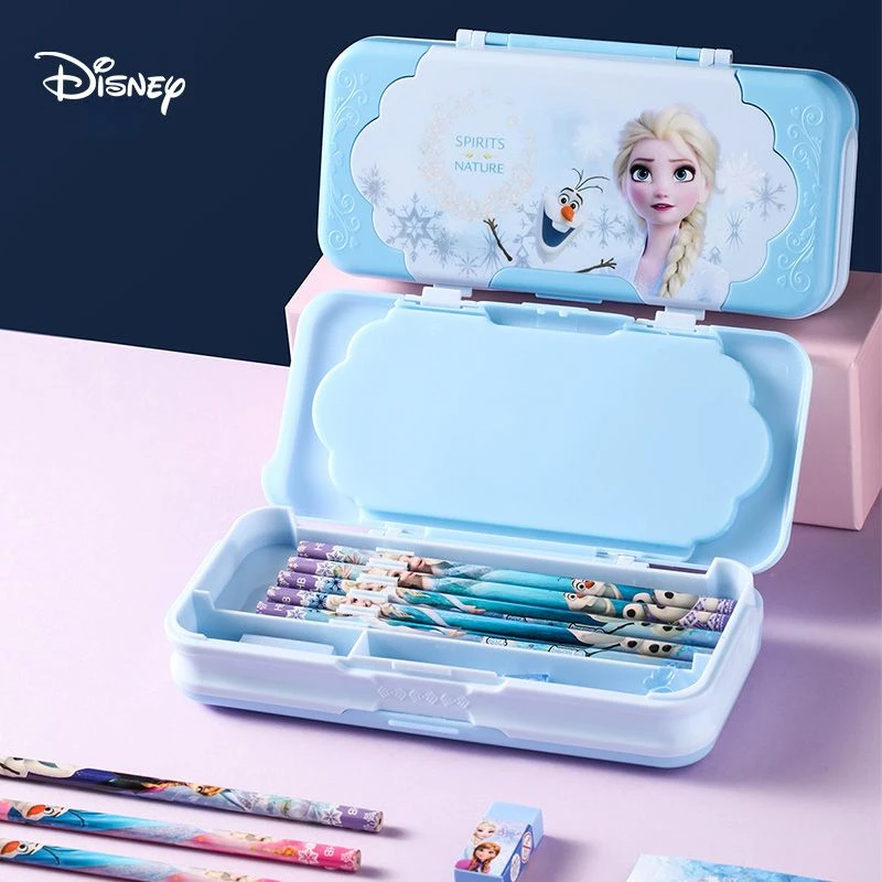 Séria Disney Frozen Elsa roztomilý kreatívny kreslený vzor detských škôl Detské zásoby veľkej kapacity skladovanie plastová ceruzka puzdro