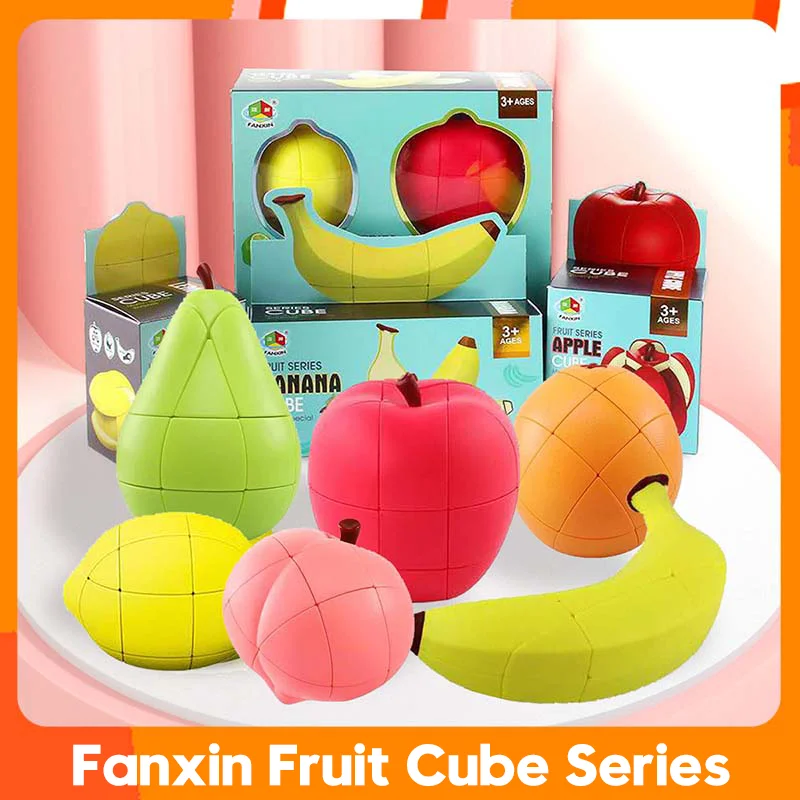 [Séria Fanxin Fruit Cube] Banana Lemon Peach Apple oranžová nepravidelná