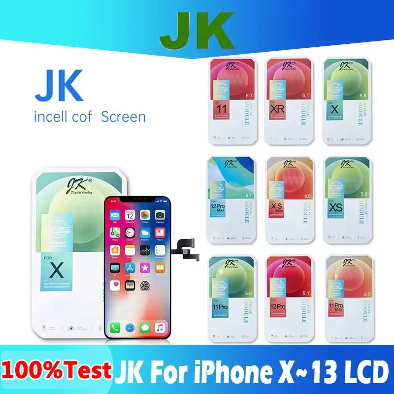 Séria JK pre iPhone x LCD XS XR 11 12 13 LCD Zostava dotykovej obrazovky Digitalizátor Digitalizátor bez mŕtveho pixelového náhradného dielov Pravý tón