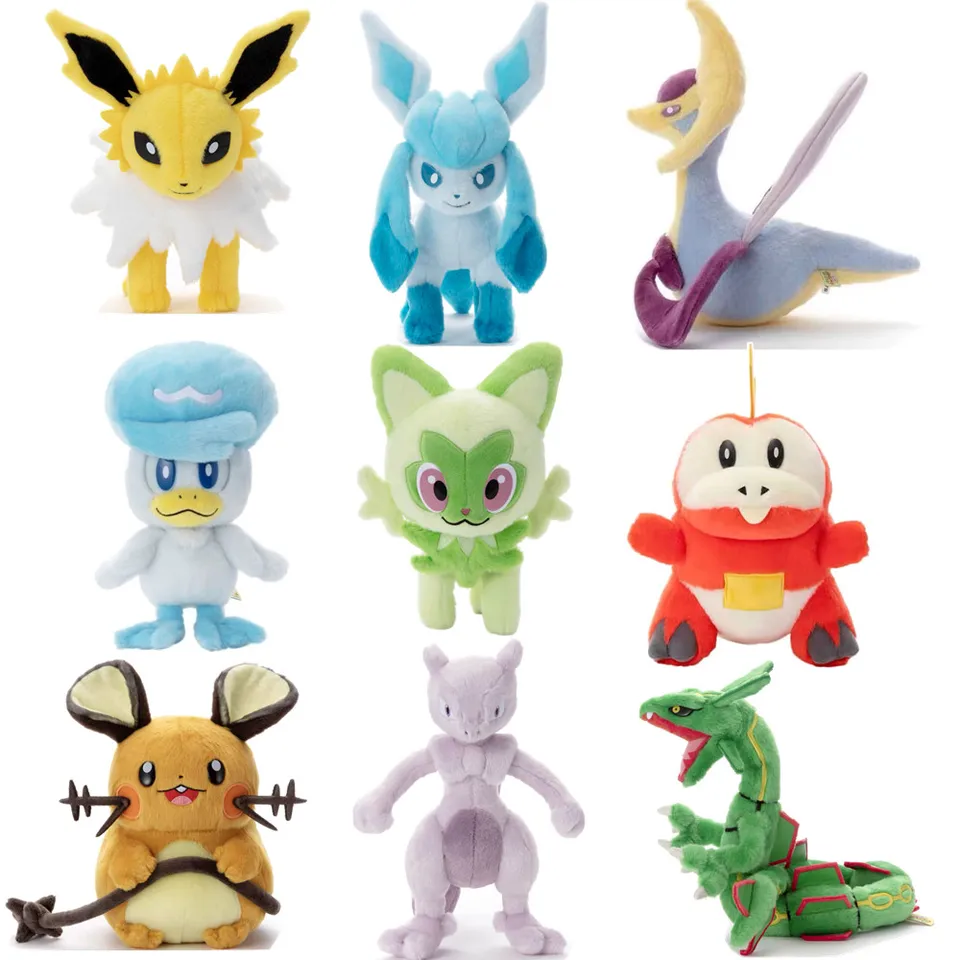 Séria Takara Tomy Pokemon Jolteon Mewtwo Cresselia Fuecoco Sprigatito plyšové hračky Anime Tomy Doll Soft Soft Kawaii Darčeky