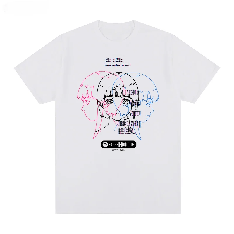Sériové experimenty Lain Classic Japanese Glitch Estetic manga anime tričko bavlnené muži tričko Nové tričko Tshráčko dámske vrcholy