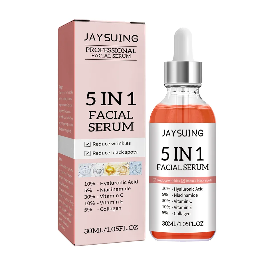 Sérum proti starnutiu sérum 5 v 1 vrások Odstráňte jemné čiary Vitamín C Odľahčenie škvrny bieliacich zmršťovacích pórov akné Esence