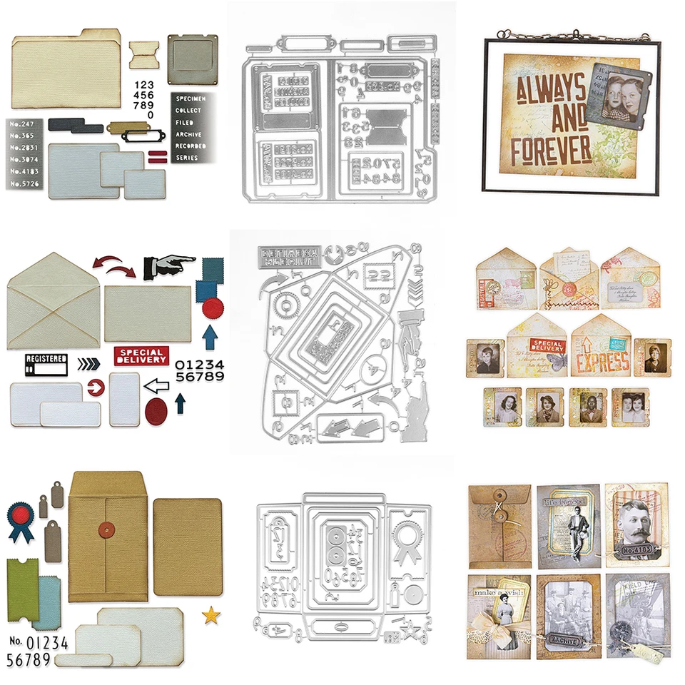 Súbory Značky Čísla obálky Podpisy kovových rezov zomretí pre domácich majstrov tvorba scrapbooking Photo album tvorba dekorácie Šablóna
