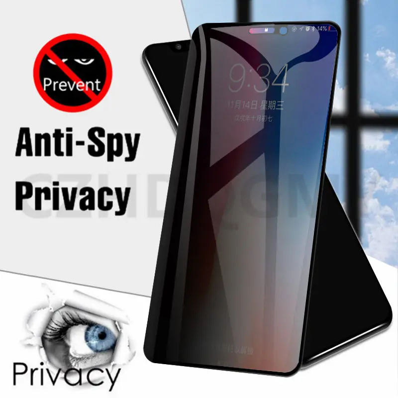 Súkromie Plné temperované sklo pre Samsung Galaxy A10E A10S A11 A12 A13 A14 A15 A20E A20S A21S A21S Protector Film 50ks