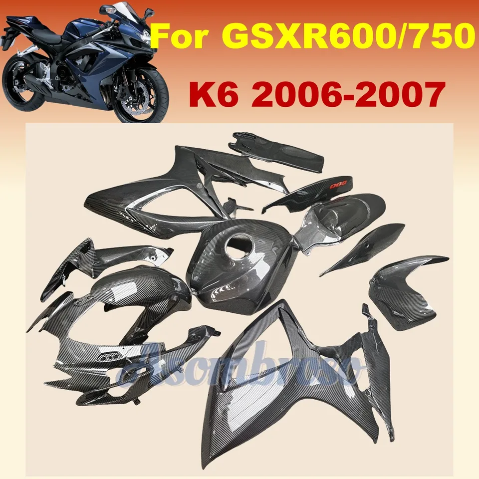 Súprava Fibers Fiber Fiber Fit Fit for GSXR600 750 2006 2007 GSXR750 K6 06 07 GSXR 600 Rebuild Bodywork Byting