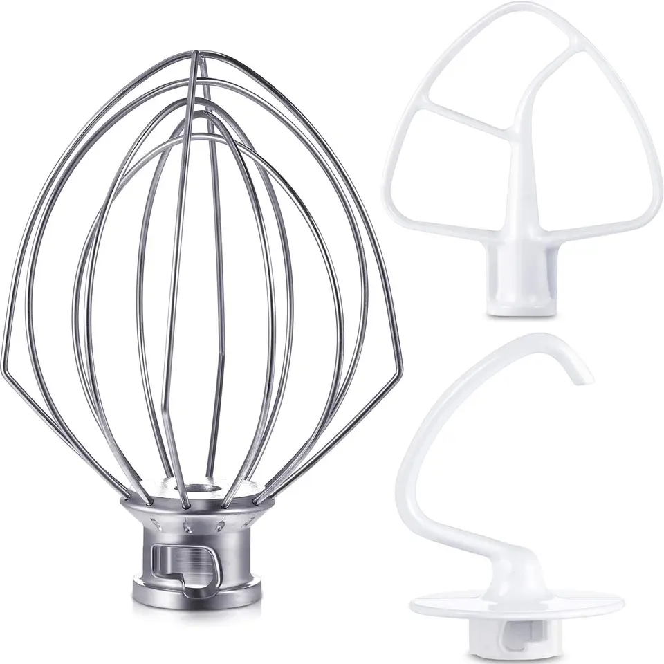 Súprava mixéra pre háčik na cesto K45DH, drôtený bič K45WW, Scraper s plochou čepeľou K45B, 3 PCS Vertikálna súprava misky