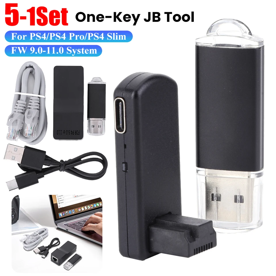 Súprava modifikácie nástroja s jedným keyom JB Modifikácia s káblom typu C USB adaptér USB Dongle pre systém PS4/PS4 Pro/PS4 Slim 9.0-11.0