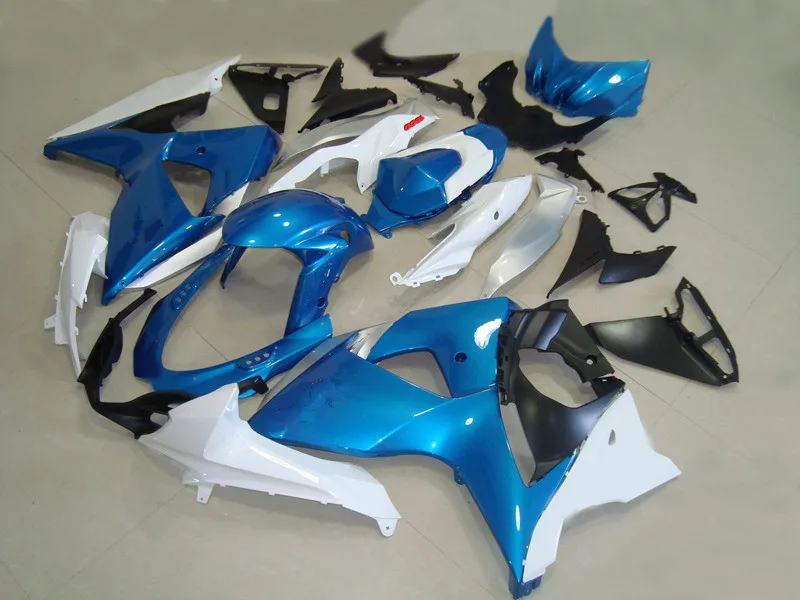 Súprava motocyklových kapotárov pre Suzuki GSXR1000 09 10 GSX-R GSXR 1000 K9 2009 2010 Injekcia Biela modrá strieborná súprava Bodywork