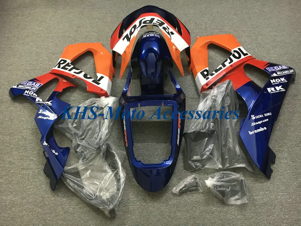 Súprava motocyklových kazestí pre Honda CBR900RR 00 01 CBR900 929 CBR 900RR 2000 2001 Vstrekovanie červenej oranžovej modrej karosérie