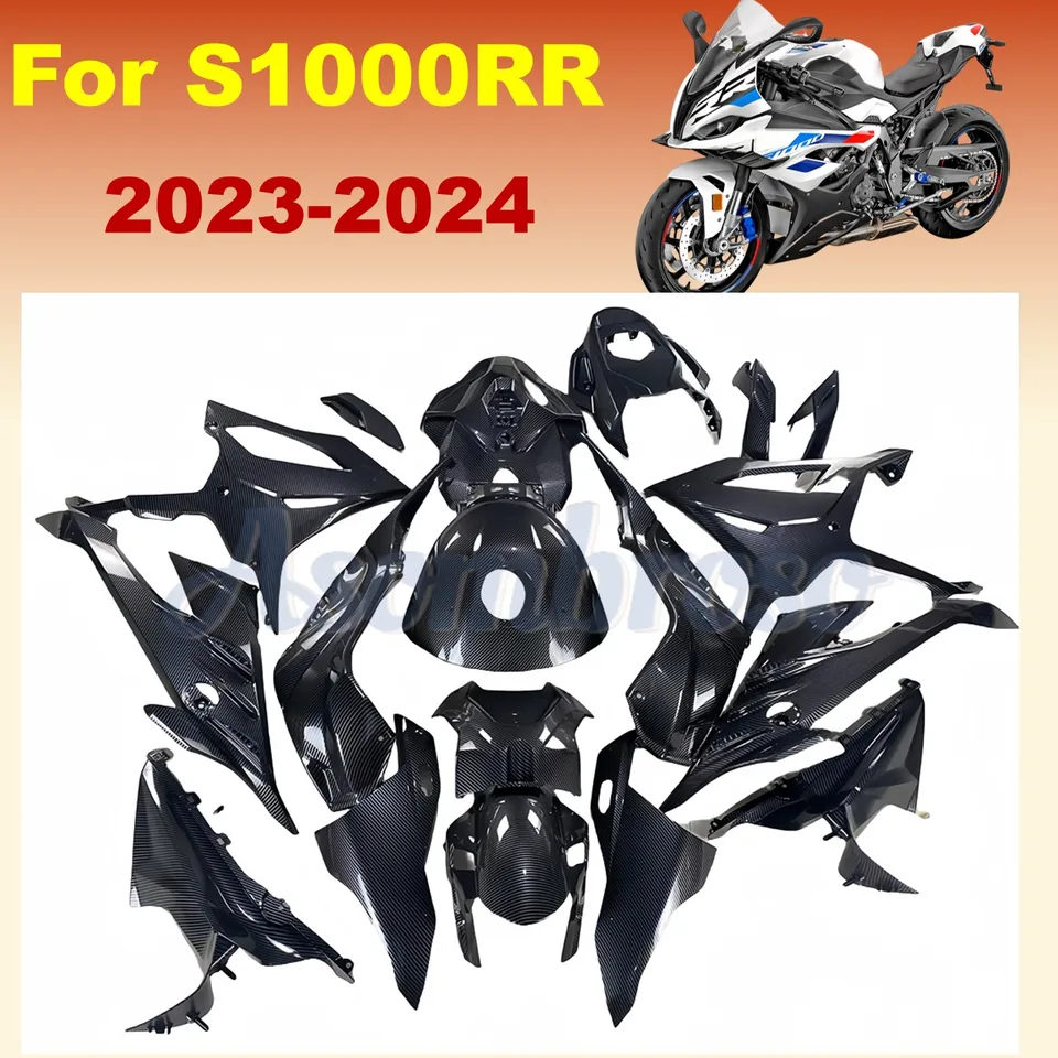 Súprava na motocykle Celé kapotáže vhodná pre S1000RR 2023 2024 S1000 S1000 RR Všetky čierne plné súpravy na kapotáž uhlíkových vlákien Bodywork Zxmt