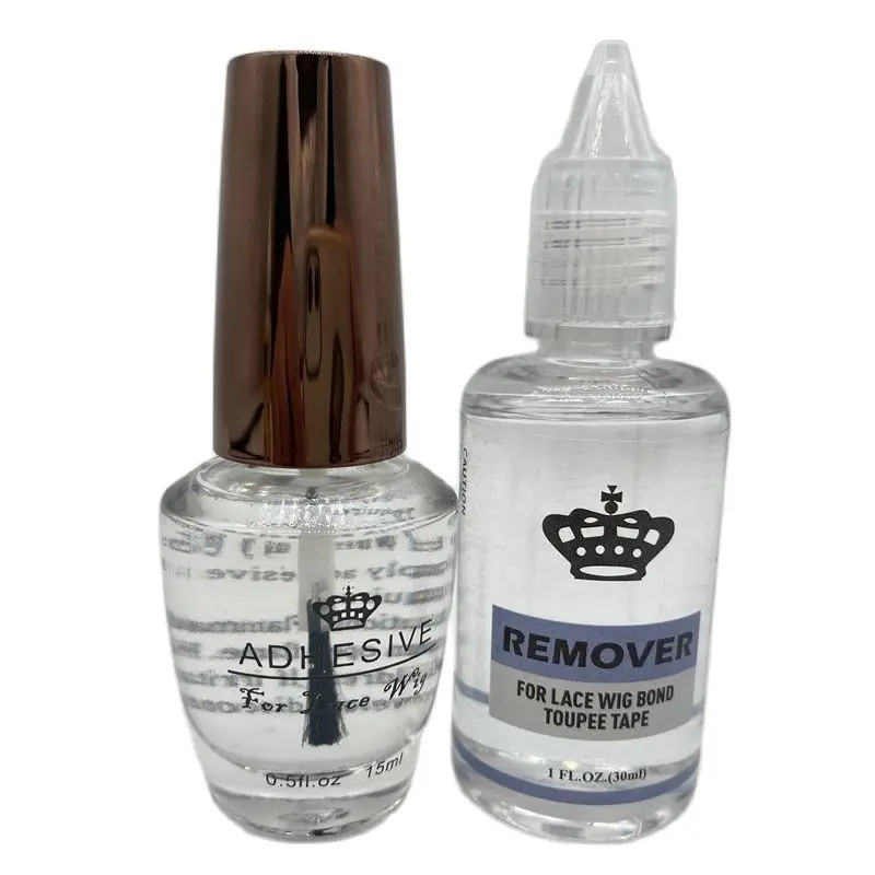 Súprava na odstraňovač lepidla 0,5 oz 15 ml čipky parochňou lepidla Transparentné lepidlo lepidla pre plné čipkované parochňové mužské toupee