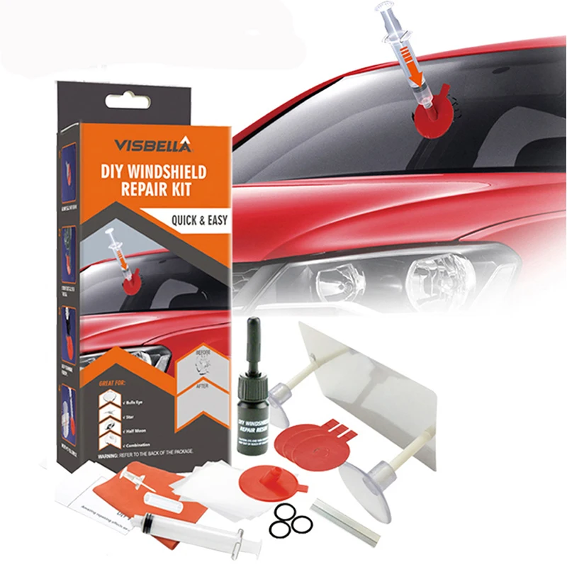 Súprava na opravu čelného skla rýchle fixné auto Prasknuté sklenené sklo Čerinové sklo TEMEVER DIY Automatické leštenie obrazovky