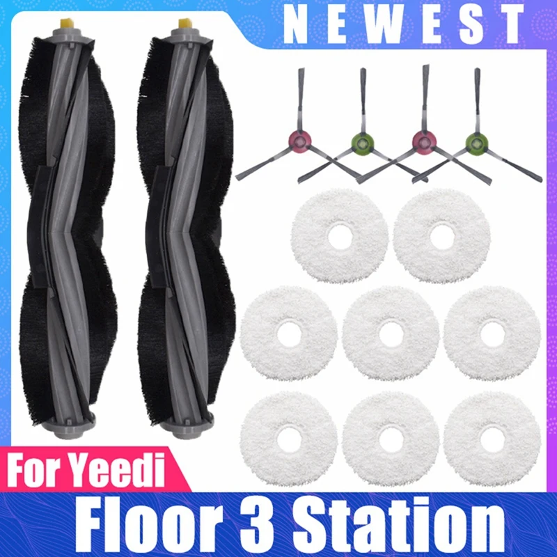 Súprava na príslušenstvo pre Yeedi Floor 3 Station Robot Vysávač hlavná bočná bočná kefka mop handry handry náhradné diely doplnky