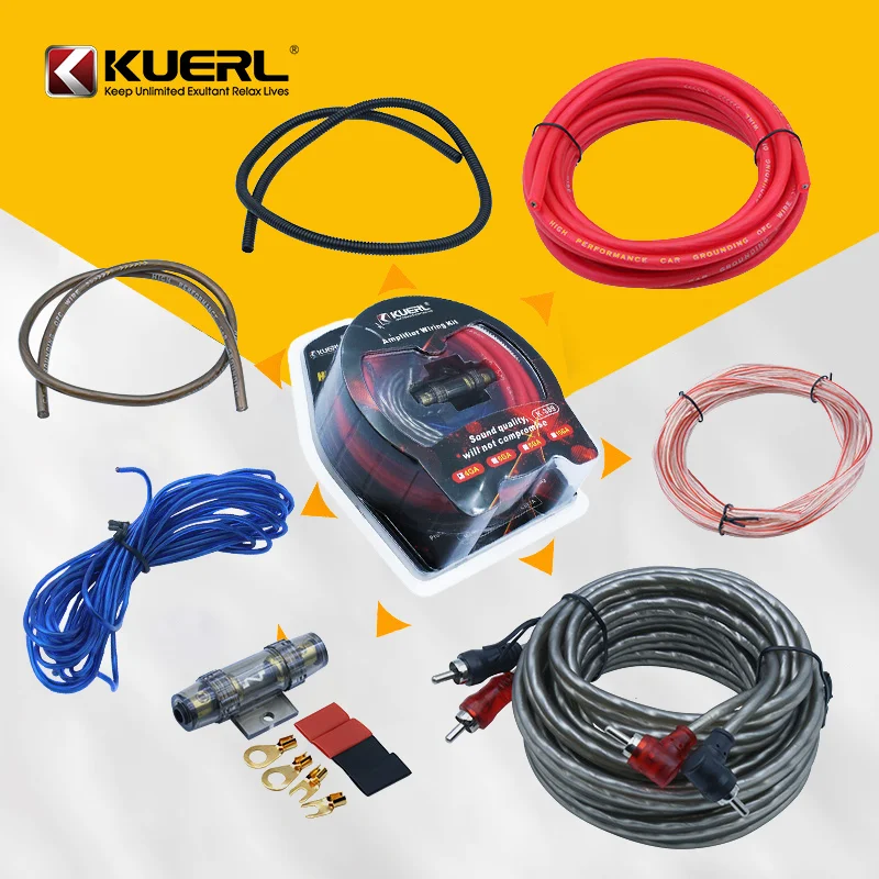 Súprava na zapojenie zosilňovača vozidla 10/8/6/4GA Zosilňovač CAR Kábel Kábel sada 60 Ampl poistky Set subwoofer Modifikation Connection Cable Súprava