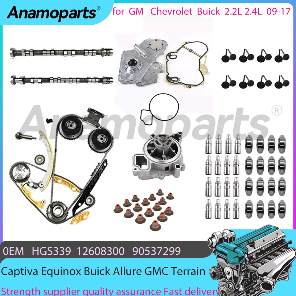 Súprava na časovací reťazec vačkový hriadeľ/olejové čerpadlo nastavené pre 2,4 l 2.2L 09-17 Chevrolet Captiva Equinox Buick Allure GMC Pontiac L4 DOHC