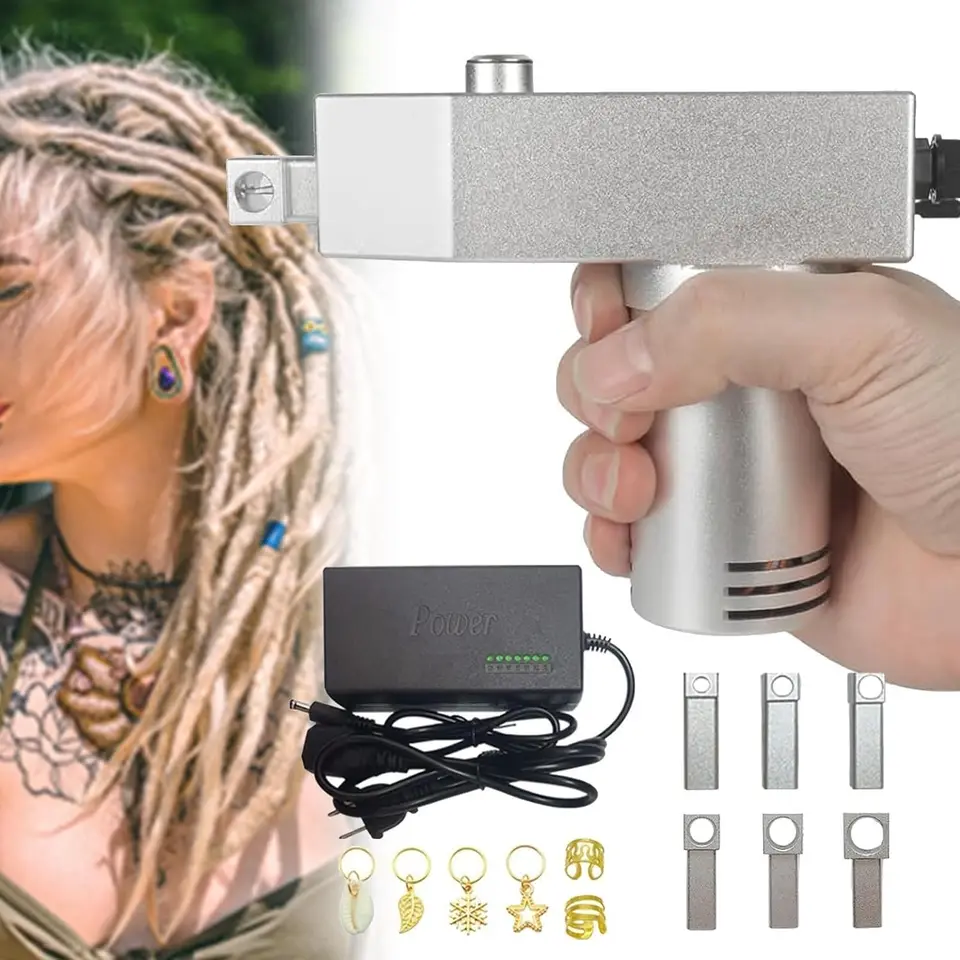 Súprava strojov Dreadlock pre LOCS, stroj na okamžité dredy so 6 náhradnými otvormi, môže pracovať priamo na vašich skutočných vlasoch
