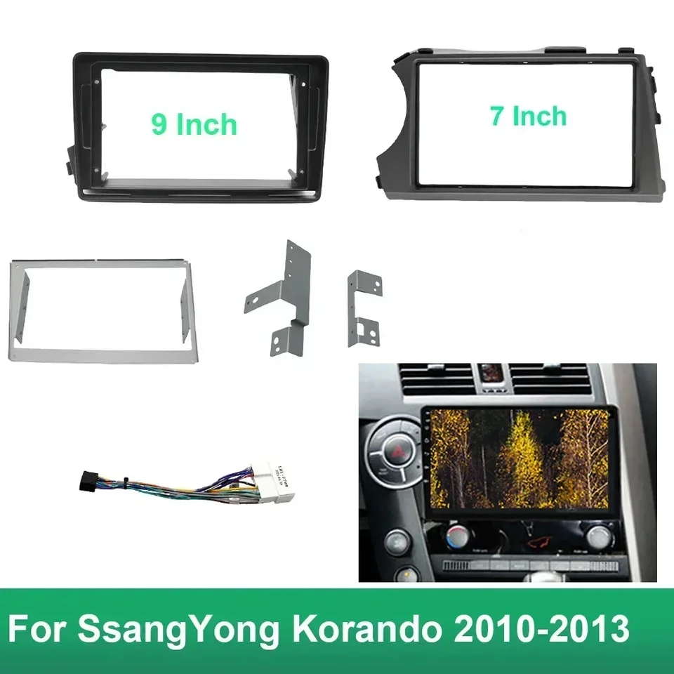 Súpravy na rámec automobilov pre Ssangyong Korando 10-13 Kyron Rexton W Tivolan Tivoli 19-21 Dashboard Panel Frame CAR VIDEO GPS DVD príslušenstvo