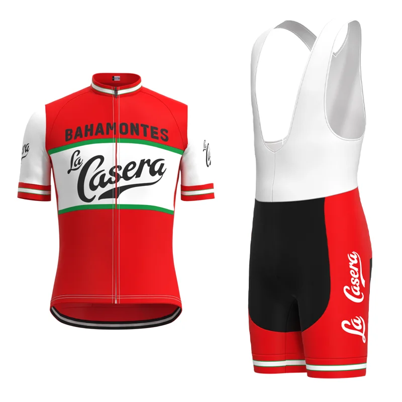 Súťaž La Casera Tím 1973 Retro Man Cycling Jersey Sett Set Triatlon Triatel Jersey Suit Maillot Ciclismo Hombre
