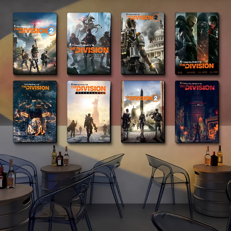 T-D-Division 1 2 Self-pasívny umelecký plagát Fancy Wall Sticker pre obývaciu izbu barová dekorácia Vintage dekoratívna maľba