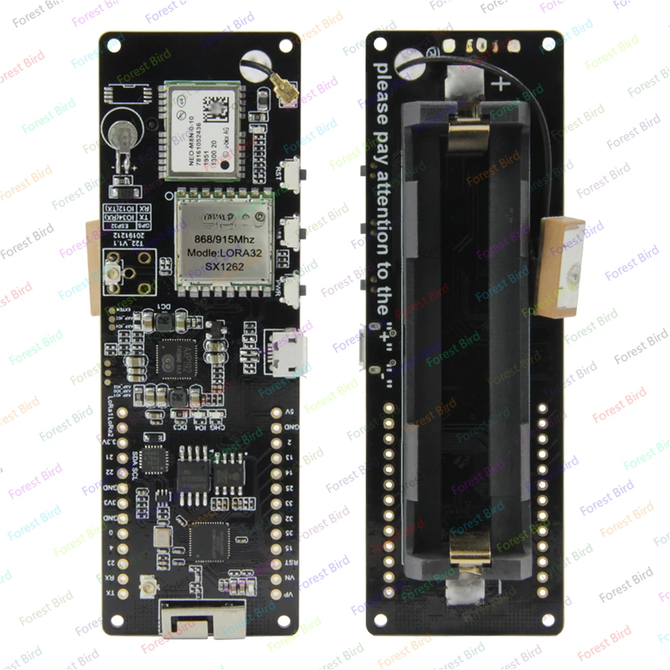 T-lúč SX1262 868/915MHz MCU32 M8N 18650 Držiak batérií