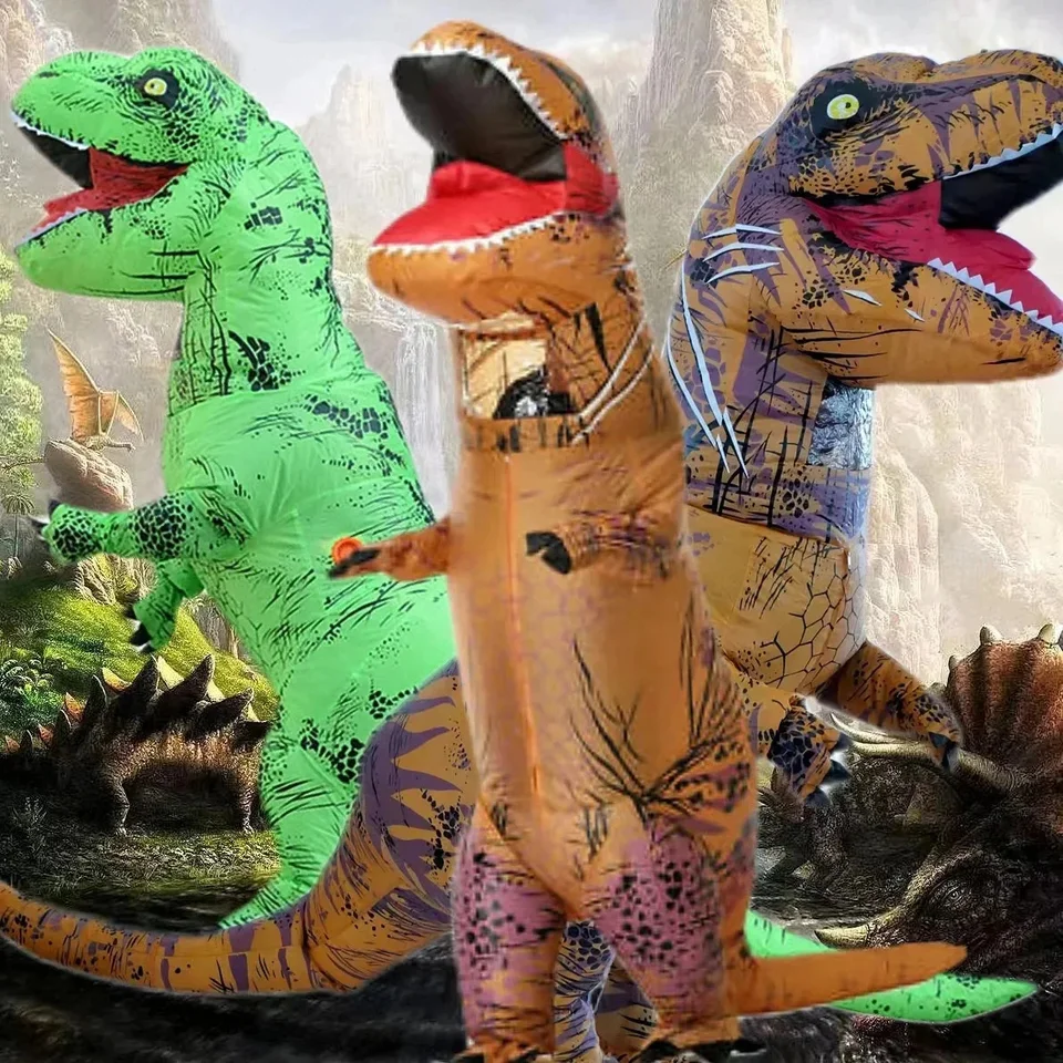 T-Rex Dinosaurus nafukovací kostým Party Cosplay kostýmy Fancy Mascot Anime Halloween kostým pre dospelých detí Dino Cartoon Suit