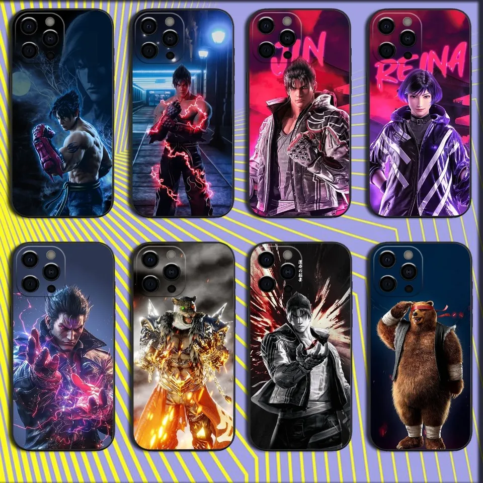T-Tekken Fighting Game Phone Case pre iPhone 16,15,14,13,12,11, Pro, X, XS, Max, XR, Plus, Mini Soft Black Cover
