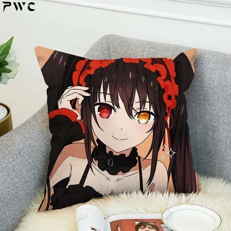 T-Tokisaki Kurumi Dekoratívne vankúše pre pokrytie vankúša na pohovke 45*45 Pilotné puzdrá vankúš 40x40 DECORÁCIA Automobilu vankúše