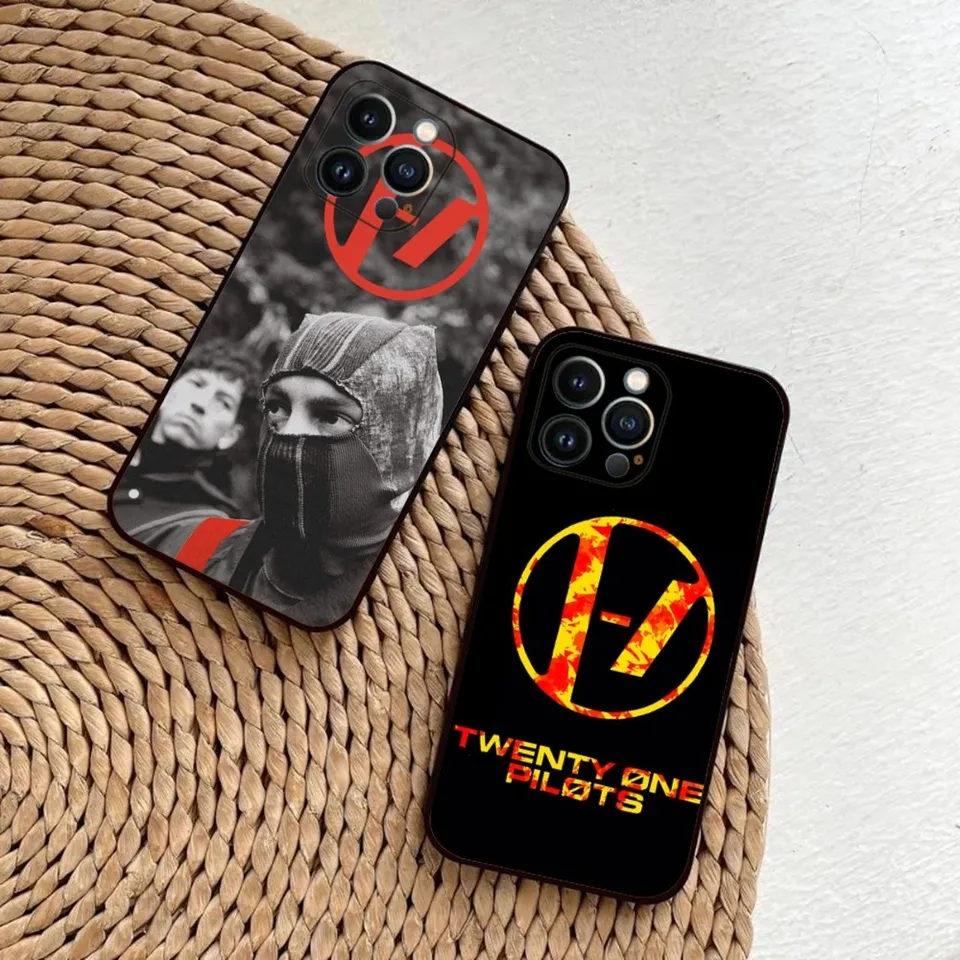 T-Twenty Pilot Pilot Pase pre iPhone 15,14,13,12,11, plus, pro Max, XS, X, XR, SE, MINI, 8,7 Soft Silikone Black Cover