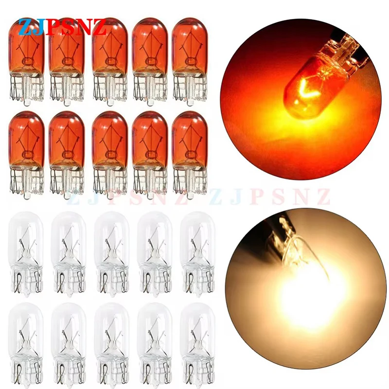 T10 12V 48V -55V -60V ZAVEDENÉ BUBBLE LAMPLOBNÁ HALB Halogén Teplé výstražné sústruženie svetla ROZSAHY BIELE MALÉ LAMPY