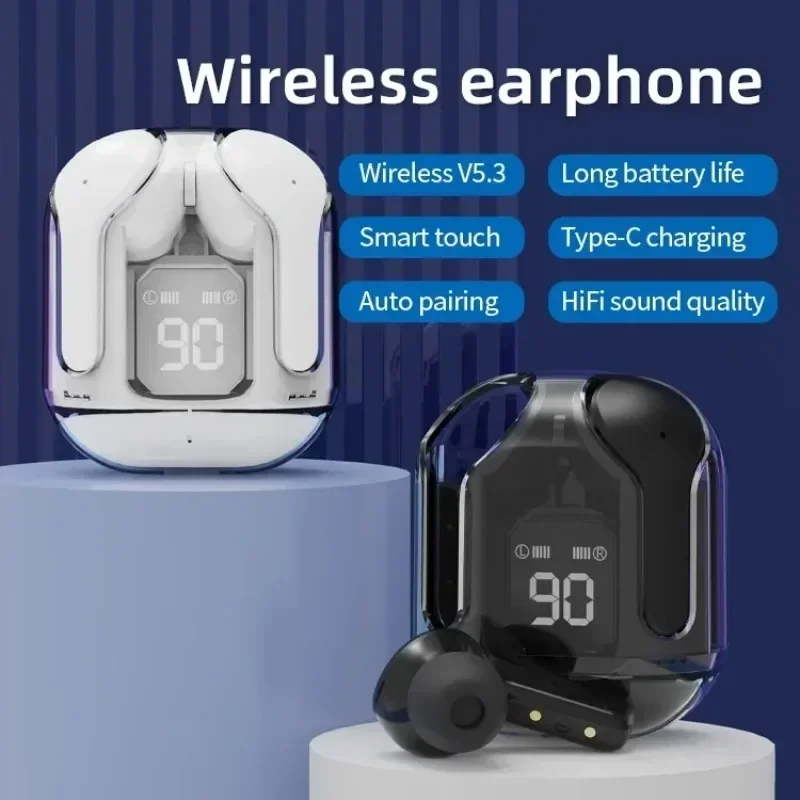 T2 TWS bezdrôtové slúchadlá Bluetooth 5.3 Slúchadlá športových herných náhlavných súprav na znižovanie šumu na uši