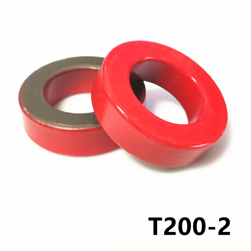 T200-2 Frekvencia karbonylového železného práškového jadra Magnetické železné jadro Magnetický feritový prsteň červená šedá 51*32*14 mm
