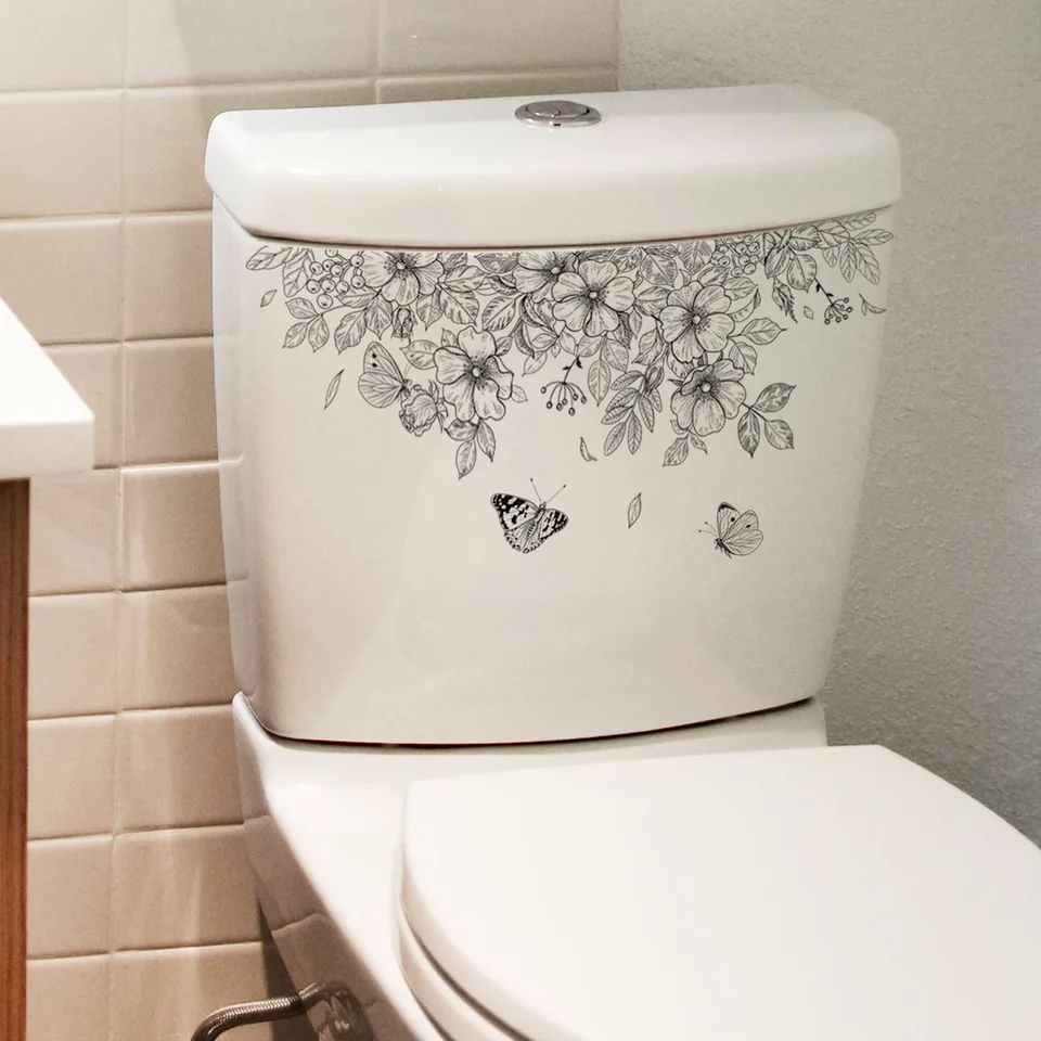 T248# Plain Flower Butterfly WC STRECER STACKER KAPICKA KRYTOVÉ PRÍRUČKY STRÁNKY WC DOPORIKA PRE DOMÁCNO