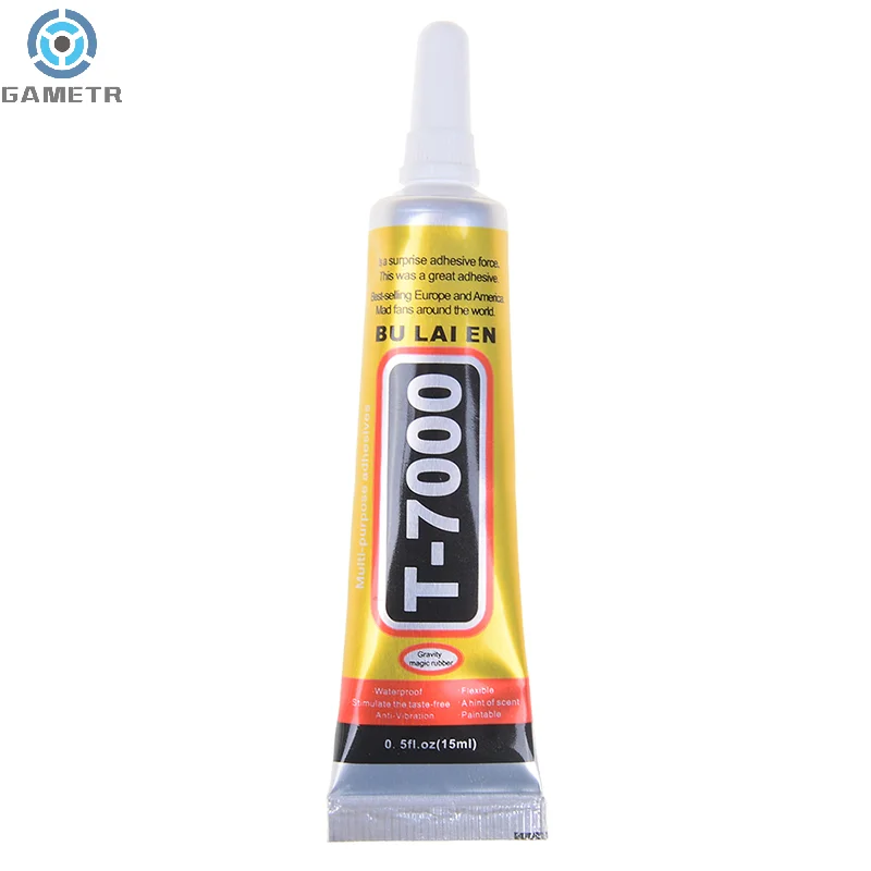 T7000 15 ml viacúčelové lepiace kamienok DIY DIY PLYBO Rám na obrazovku Epoxidová živici Super čierne tekuté lepidlo na nechtový gél T-7000