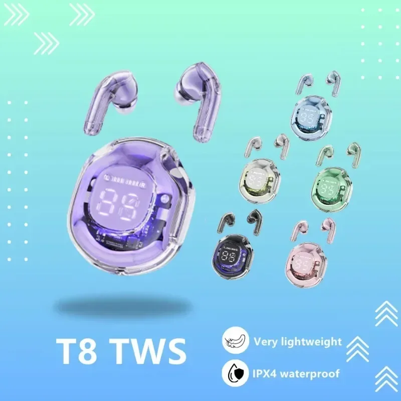 T8 TWS Bluetooth SUCBUDS s LED digitálnym displejom HIFI ENC BT 5.3 Wireless do uší slúchadlá pre slúchadlá Xiaomi Huawei iPhone