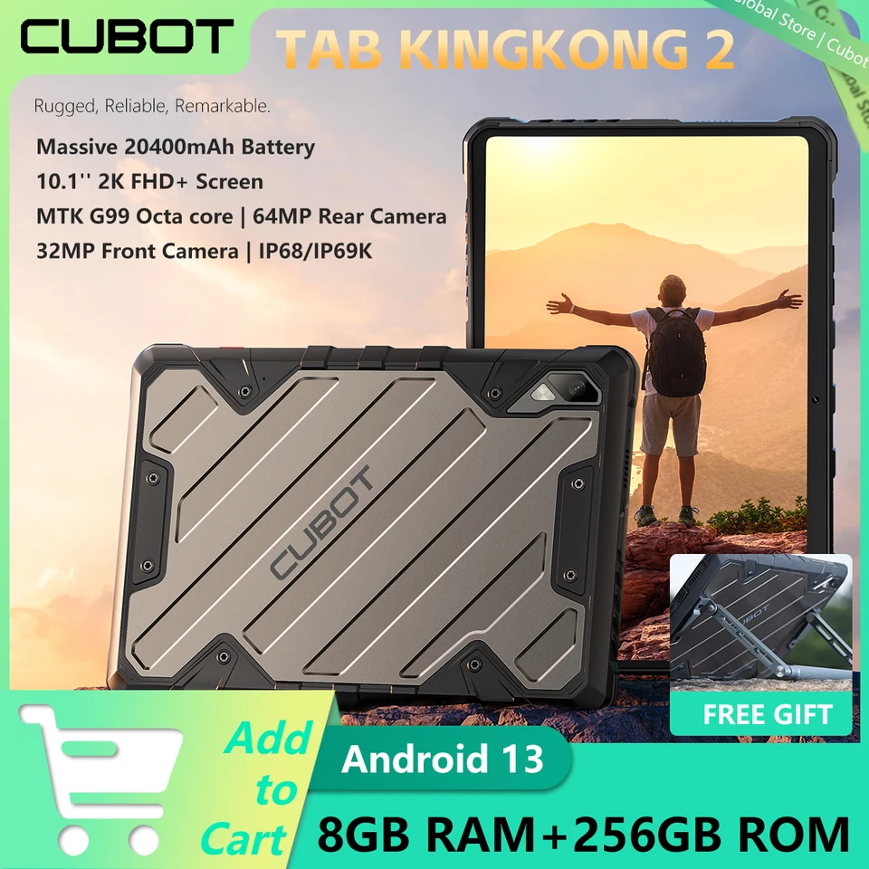 Tab Cubot Kingkong 2 Rugged Tablet Android 14 MTK Helio G99 20400MAH BATTERICKÁ BATTERS16GB RAM+256 GB ROM IP68 Nepremokavá 10.95 