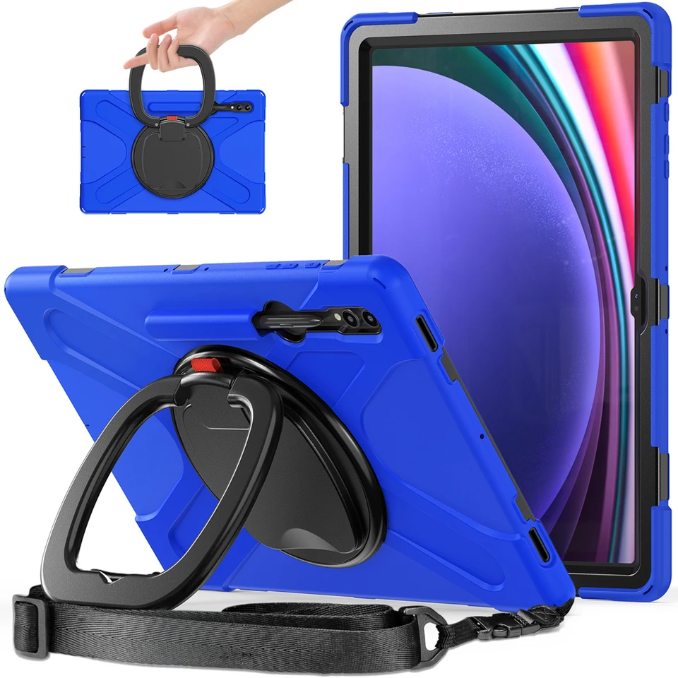 Tab S10 Ultra prenosné puzdro pre tablety pre Samsung Galaxy Tab S9 S8 Ultra Case X920 X926 X910 X900 Kryt Otočenie Silikónový škrupina