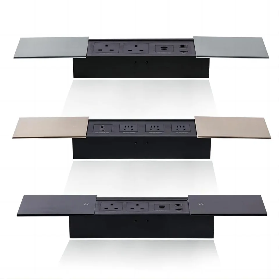 Table Manleike Skrytá zásuvka vložená posuvná obálka skrytého výstupného konferencie Konferencia Skladací počítač s USB, Type-C, sieť, HDMI